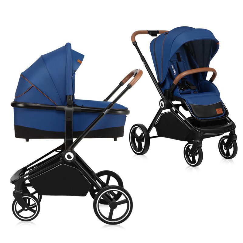 Carucior 2 in 1, Lionelo, Mika, Cadru din aluminiu, Cu landou intarit si salteluta moale, Reversibil, Maner ajustabil, Plasa de tantari, Husa de ploaie, de picioare, 22 kg, Conform cu standardele europene de securitate EN1888-1 EN1888-2, EN