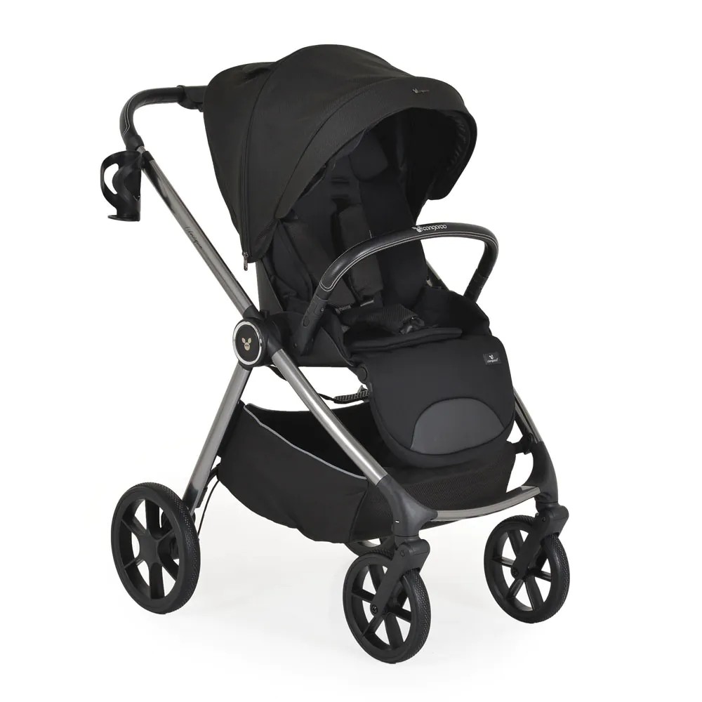 Carucior 3 in 1 cu landou si scoica auto I-Size (40-87 cm) Cangaroo Unique 2025 Carbon Black - poza 5