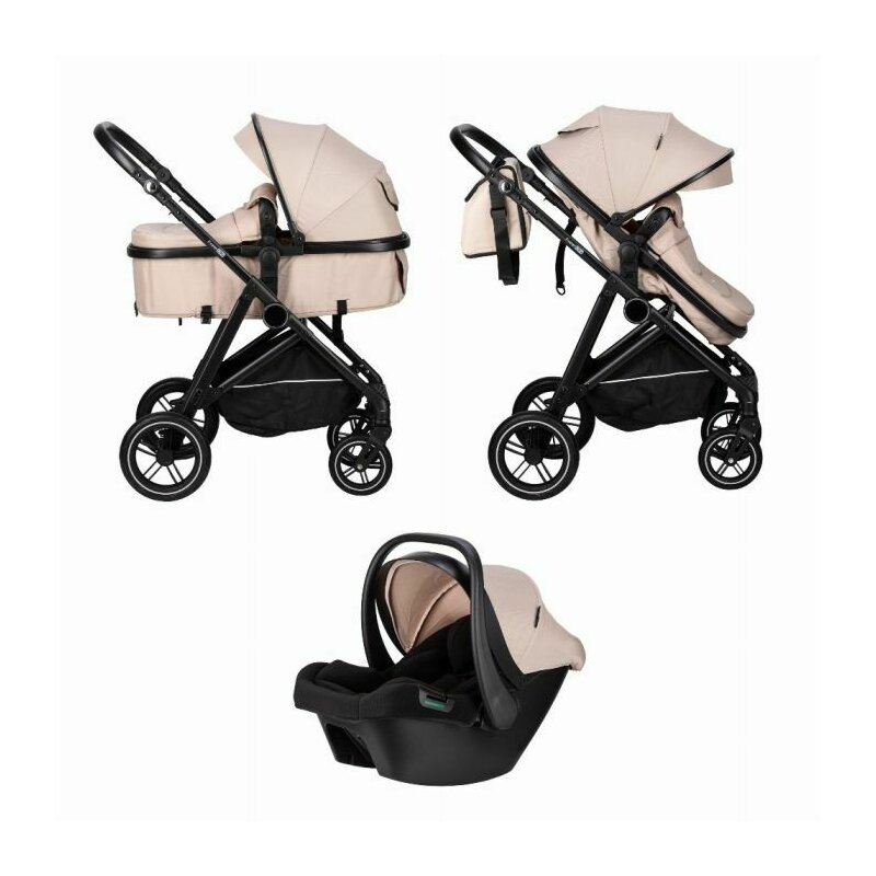 Carucior 3 in 1, FreeON, Neo, Transformabil, Pana la 22 kg, 0 luni+, Beige