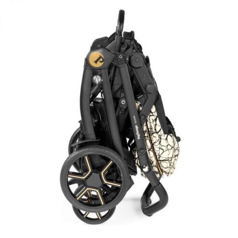 Carucior 3 in 1 Peg Perego Book, SLK, 0 - 22 kg, Graphic Gold, Negru Bej - poza 2