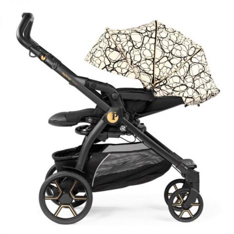 Carucior 3 in 1 Peg Perego Book, SLK, 0 - 22 kg, Graphic Gold, Negru Bej - poza 3