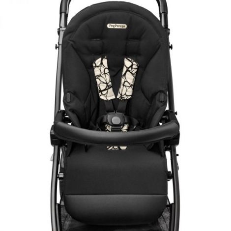 Carucior 3 in 1 Peg Perego Book, SLK, 0 - 22 kg, Graphic Gold, Negru Bej - poza 4