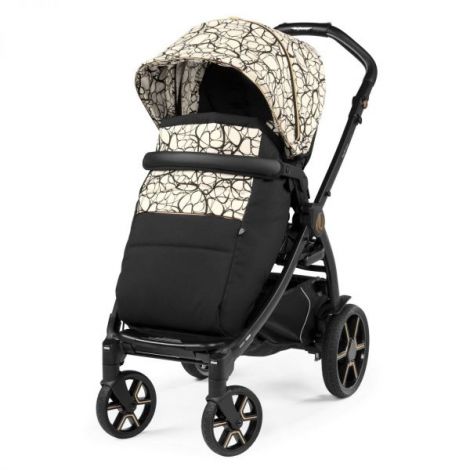 Carucior 3 in 1 Peg Perego Book, SLK, 0 - 22 kg, Graphic Gold, Negru Bej - poza 5