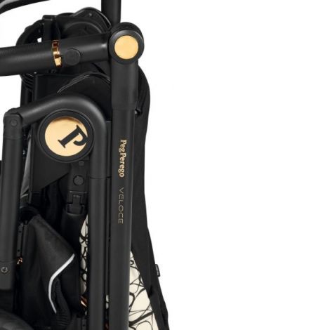Carucior 3 in 1 Peg Perego Veloce, SLK, 0 - 22 kg, Graphic Gold, Negru Bej - poza 3
