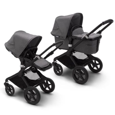 Carucior Bugaboo Fox 2 Complete Black Grey Melange 2 in 1 - poza 1