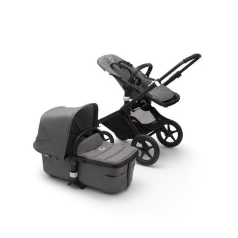 Carucior Bugaboo Fox 2 Complete Black Grey Melange 2 in 1 - poza 2