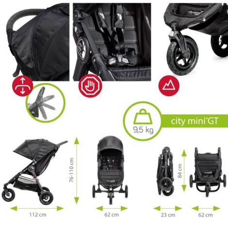 Carucior City Mini GT Black sistem 2 in 1 - poza 2