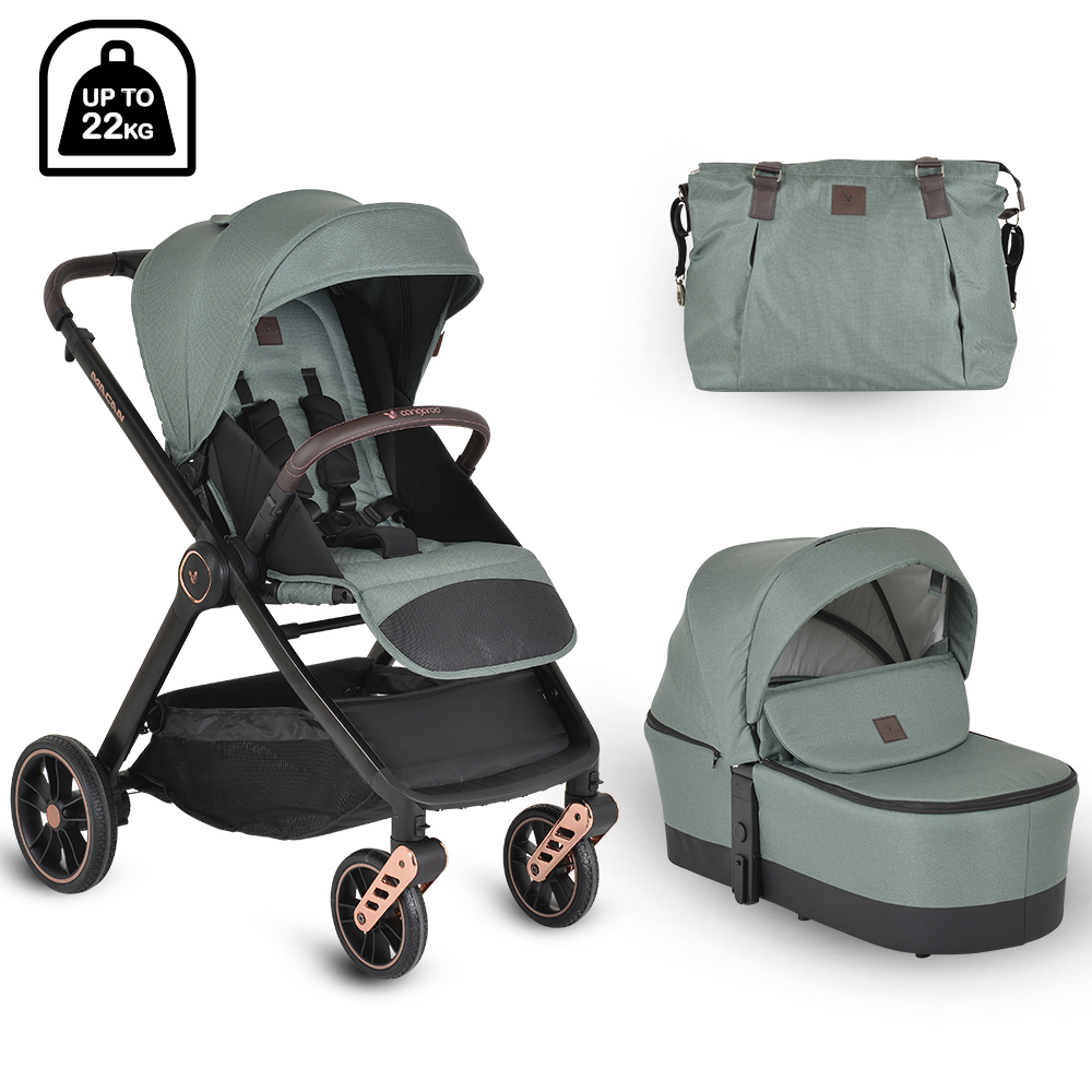 Carucior combinat 2 in 1 cu landou Cangaroo Macan Verde - poza 1