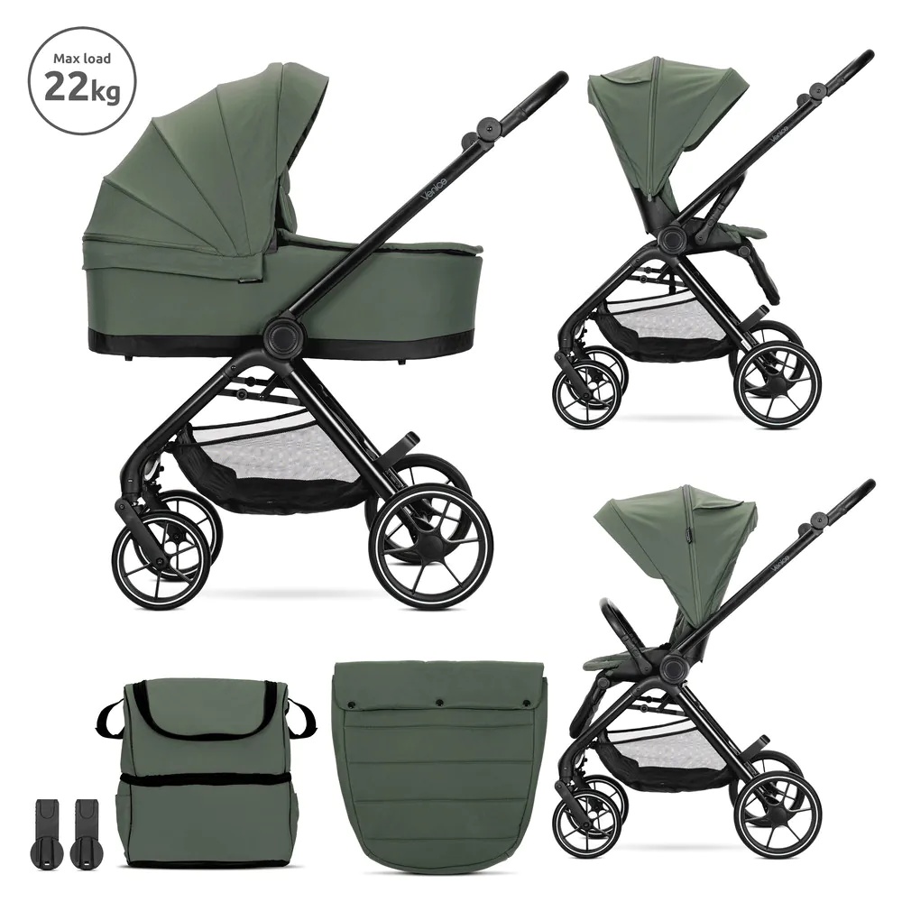 Carucior combinat 2 in 1 cu landou Lorelli Venice Verde - poza 1