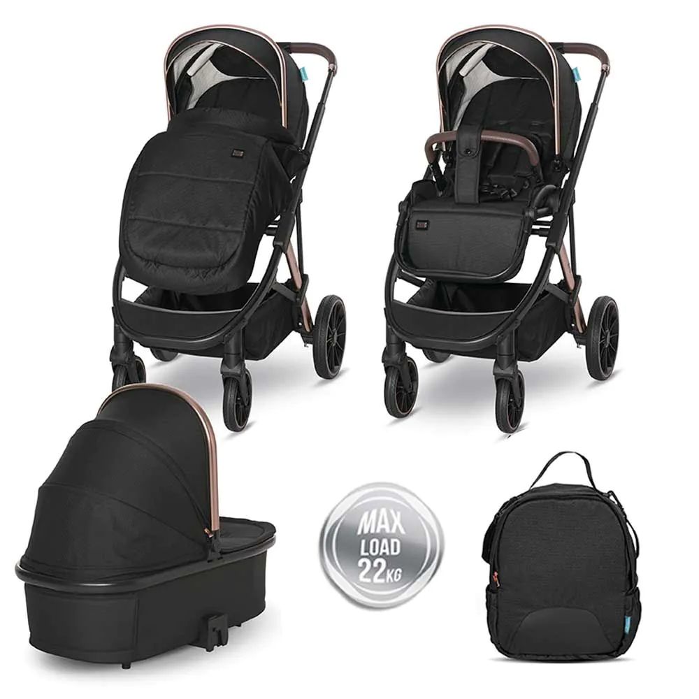 Carucior combinat 2 in 1 Lorelli Premium Aria Negru - poza 1