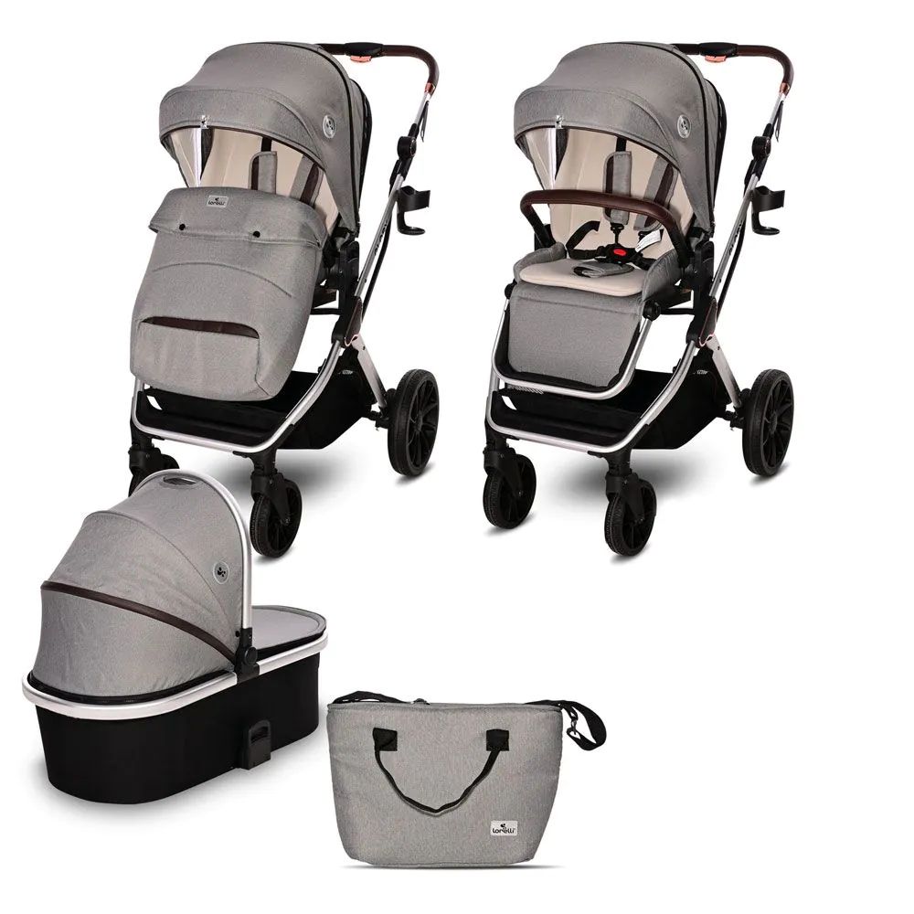 Carucior combinat 2 in 1 Lorelli Premium Glory Opaline Grey - poza 1