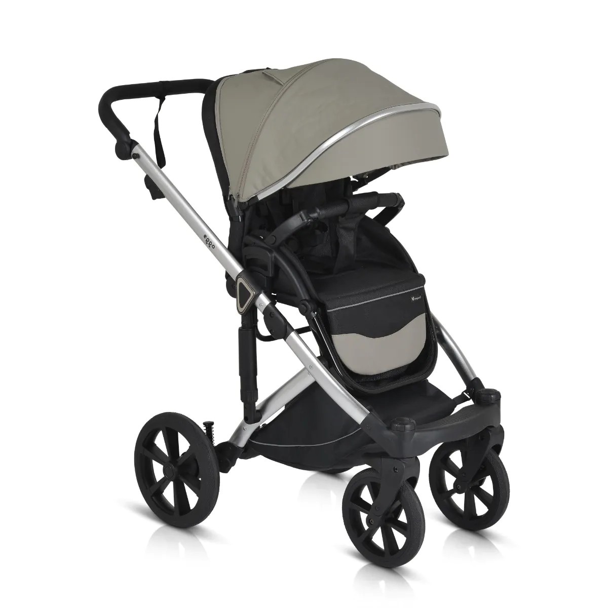 Carucior combinat 3 in 1 Cangaroo Eggo Pidgeon Grey cu cadru Silver - poza 2
