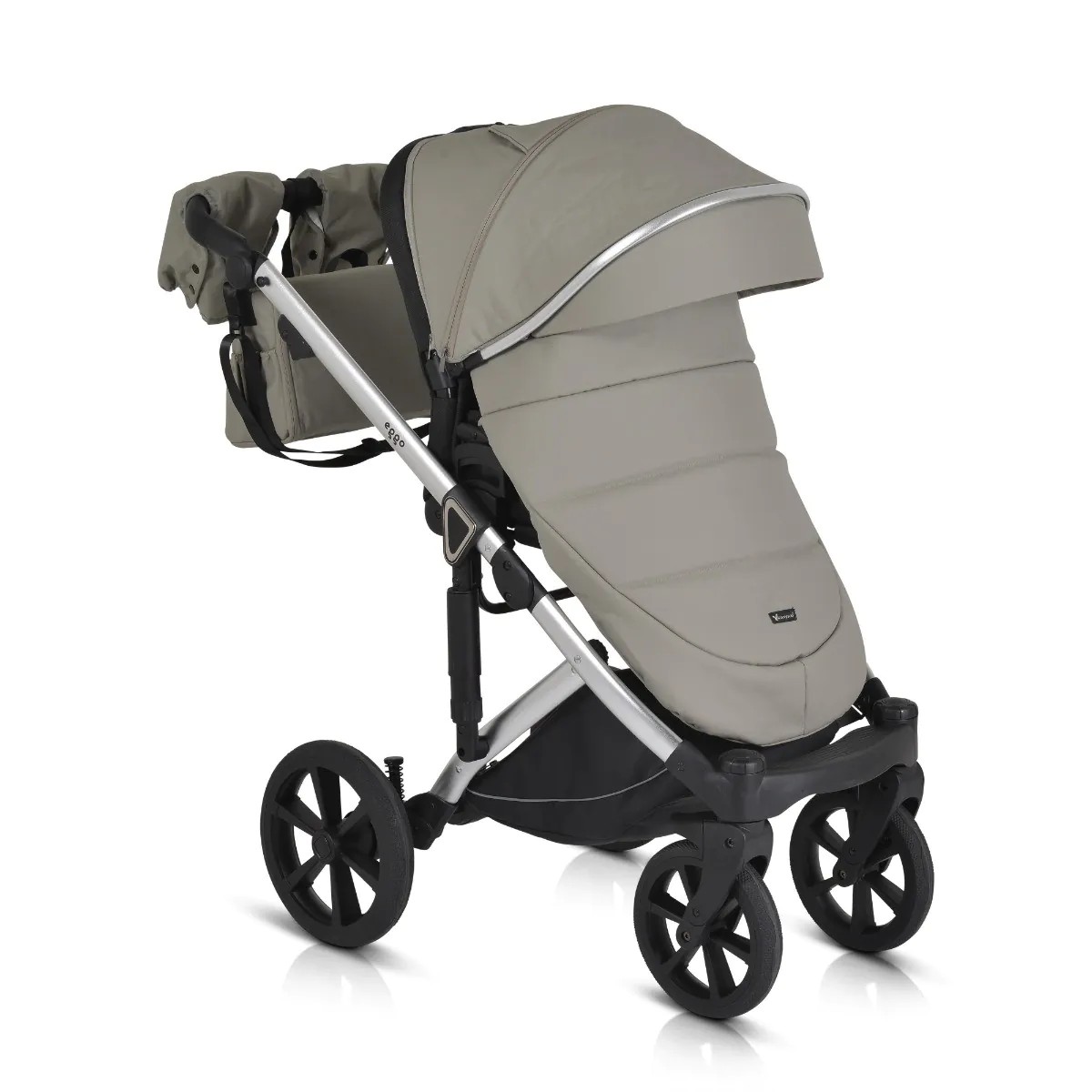 Carucior combinat 3 in 1 Cangaroo Eggo Pidgeon Grey cu cadru Silver - poza 3