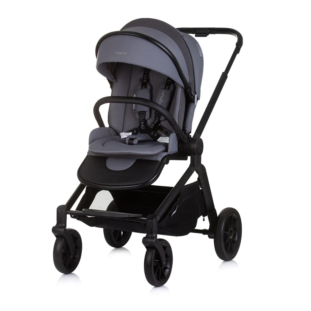 Carucior combinat 3 in 1 cu landou si scoica auto I Size (40-85 cm) Chipolino Magnum 2025 Antracit - poza 3