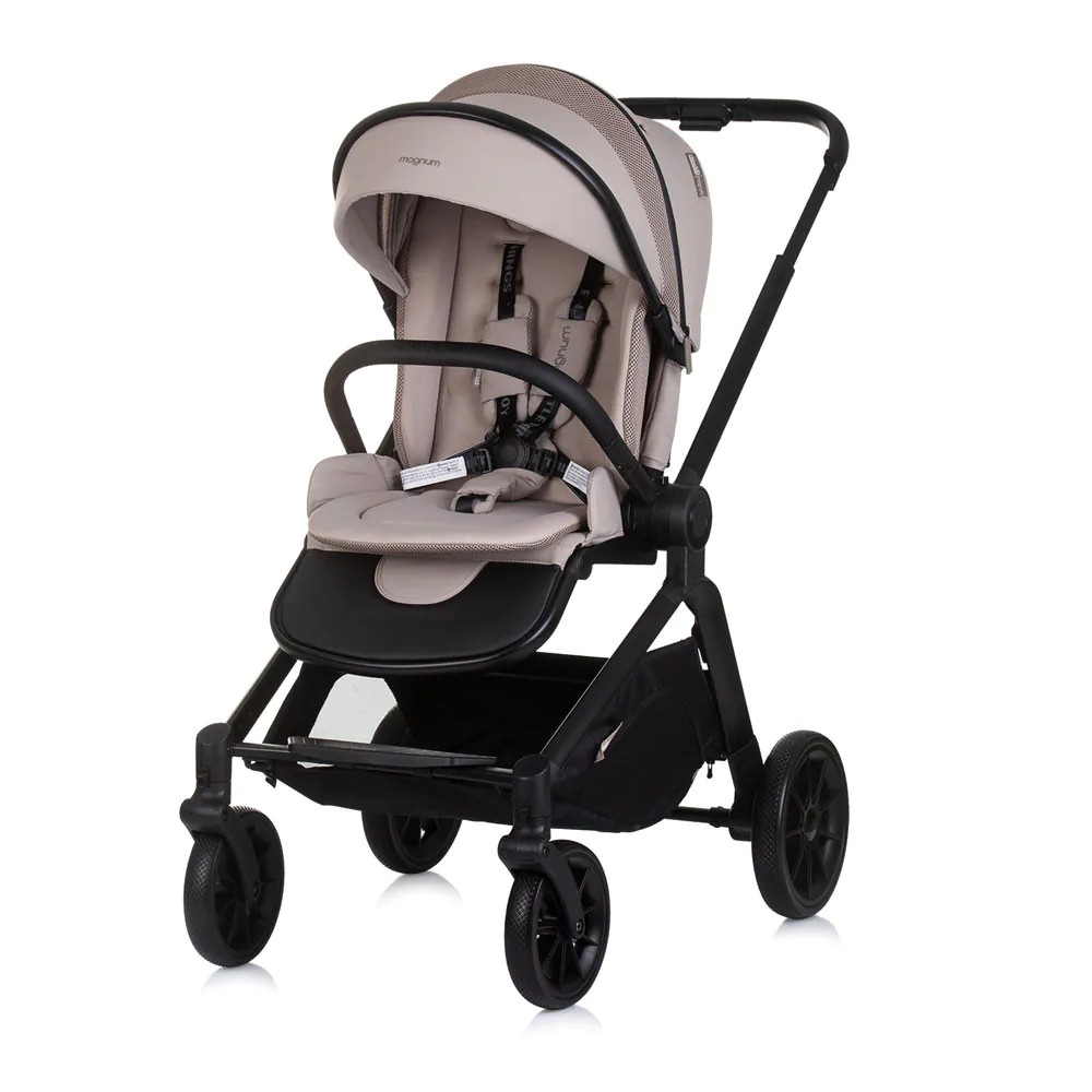 Carucior combinat 3 in 1 cu landou si scoica auto I Size (40-85 cm) Chipolino Magnum 2025 Tiramisu - poza 3