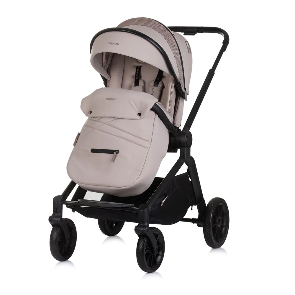 Carucior combinat 3 in 1 cu landou si scoica auto I Size (40-85 cm) Chipolino Magnum 2025 Tiramisu - poza 4