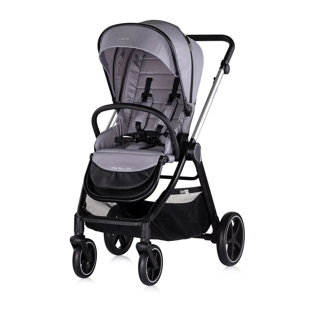 Carucior combinat 3 in 1 cu landou si scoica auto I Size (40-87 cm) Chipolino Marbella 2025 Cloud Grey - poza 4