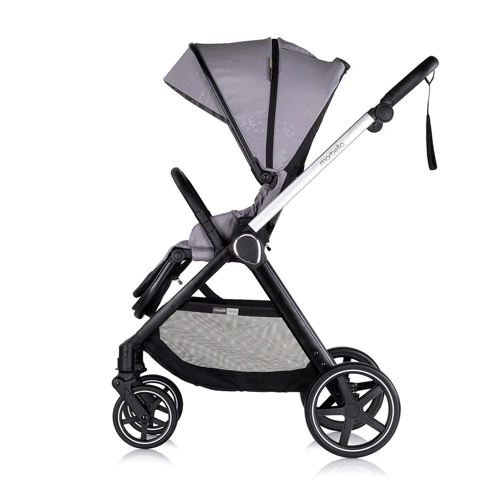 Carucior combinat 3 in 1 cu landou si scoica auto I Size (40-87 cm) Chipolino Marbella 2025 Cloud Grey - poza 5