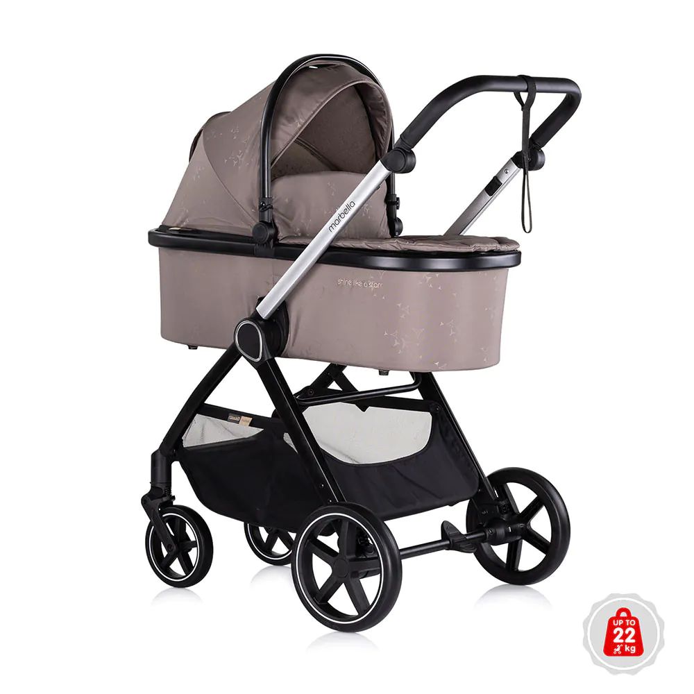 Carucior combinat 3 in 1 cu landou si scoica auto I Size (40-87 cm) Chipolino Marbella 2025 Tiramisu - poza 3