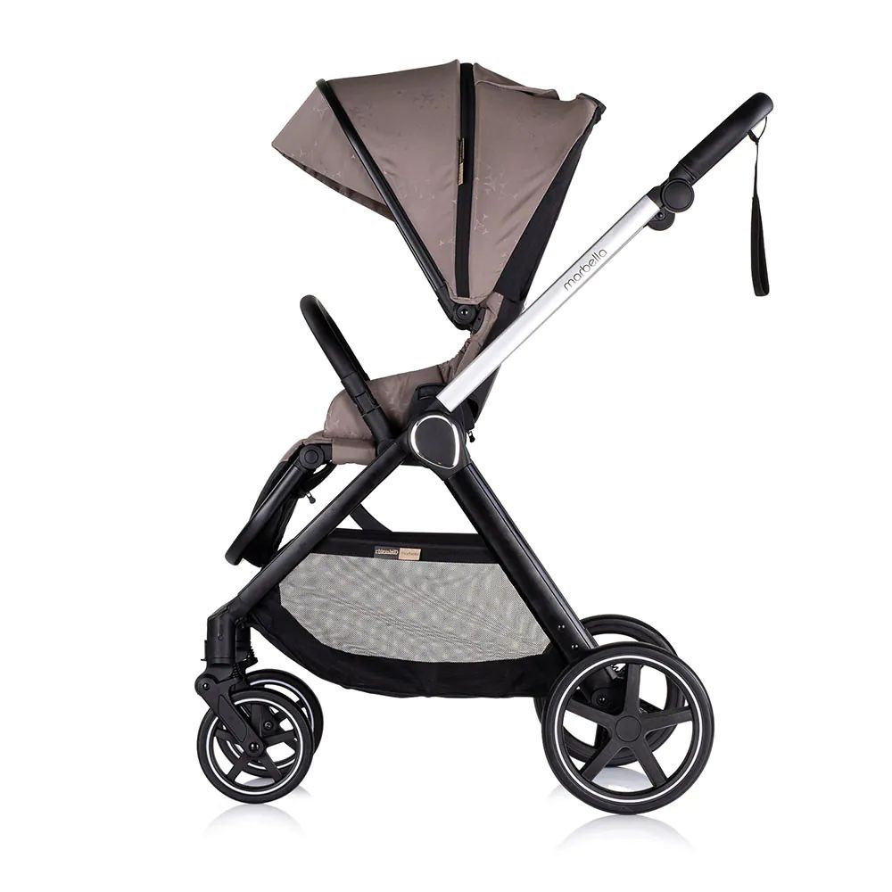 Carucior combinat 3 in 1 cu landou si scoica auto I Size (40-87 cm) Chipolino Marbella 2025 Tiramisu - poza 5