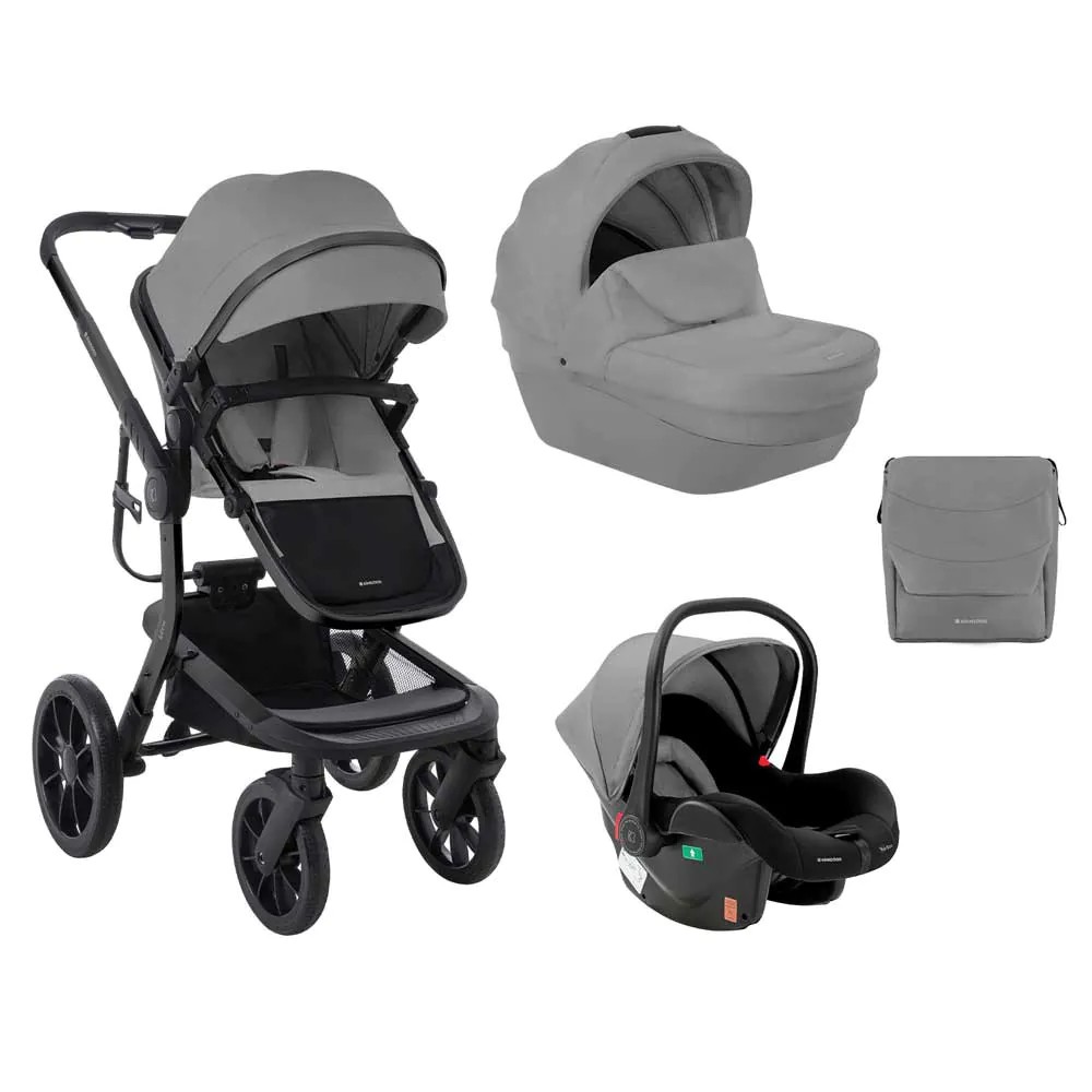 Carucior combinat 3 in 1 Kikka Boo Irene Gri deschis - poza 1