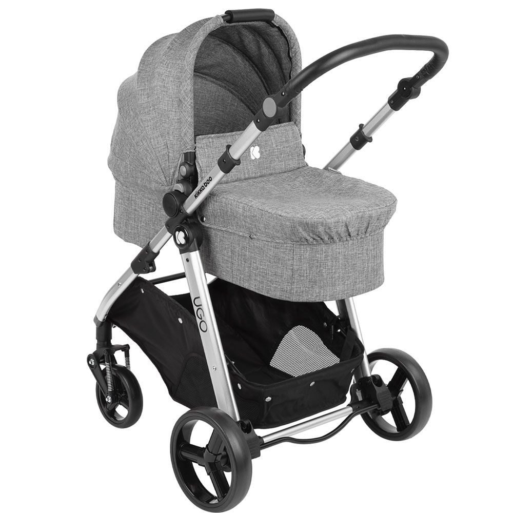 Carucior combinat 3 in 1 Kikka Ugo All in One Dark Grey Melange - poza 2