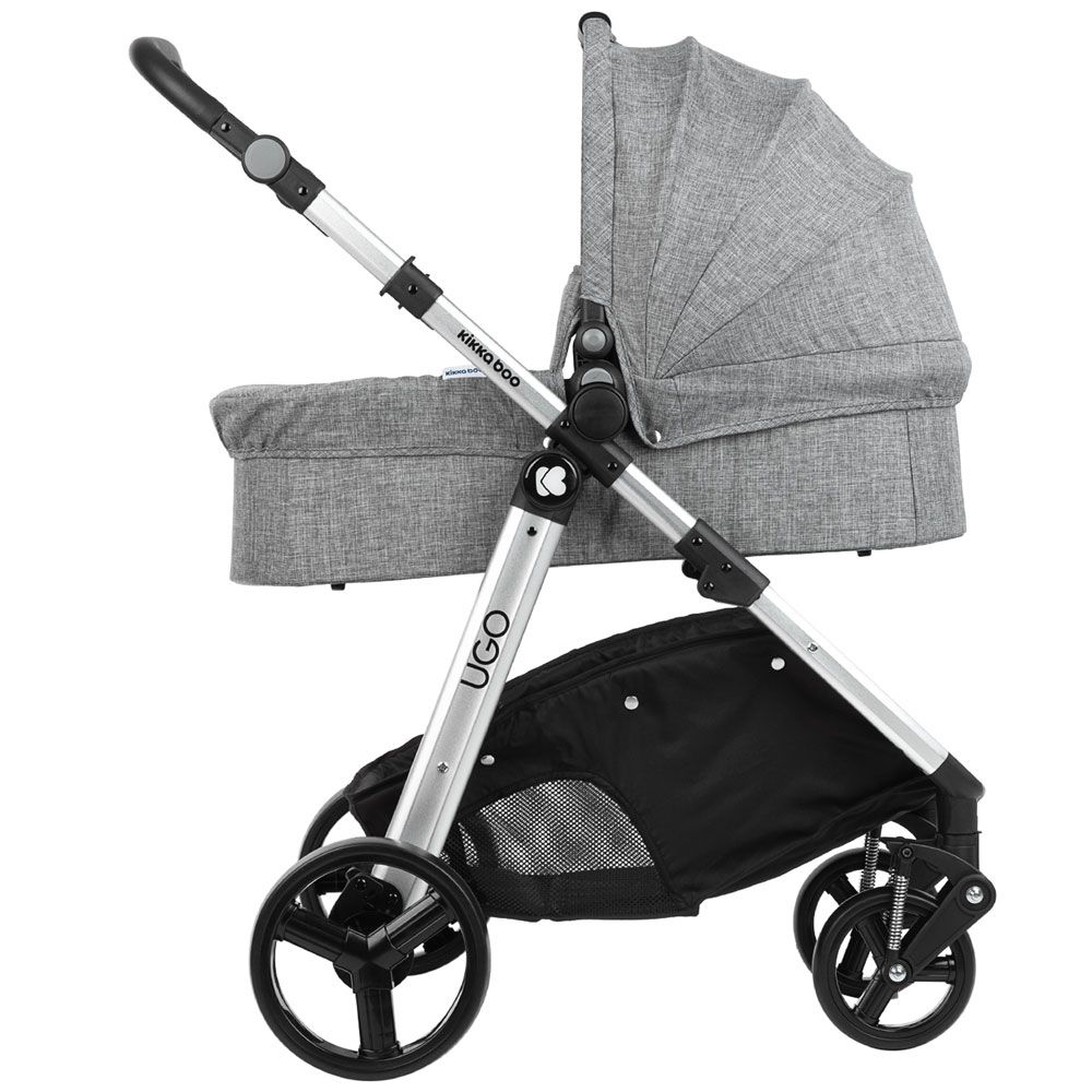 Carucior combinat 3 in 1 Kikka Ugo All in One Dark Grey Melange - poza 3