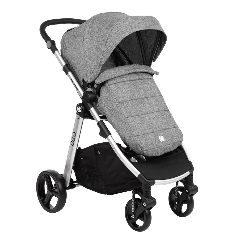Carucior combinat 3 in 1 Kikka Ugo All in One Dark Grey Melange - poza 5