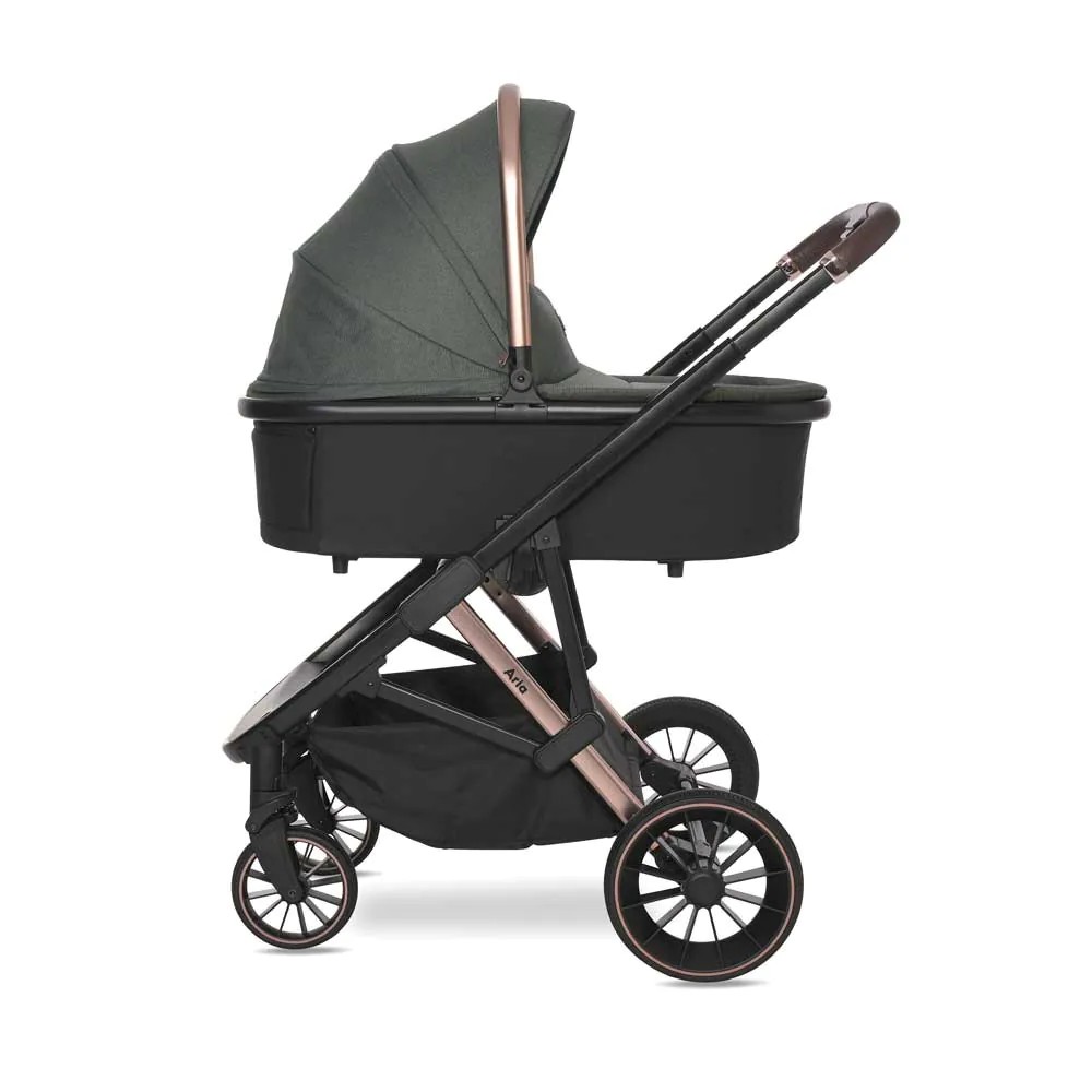 Carucior combinat 3 in 1 Lorelli Aria 2025 Green - poza 4