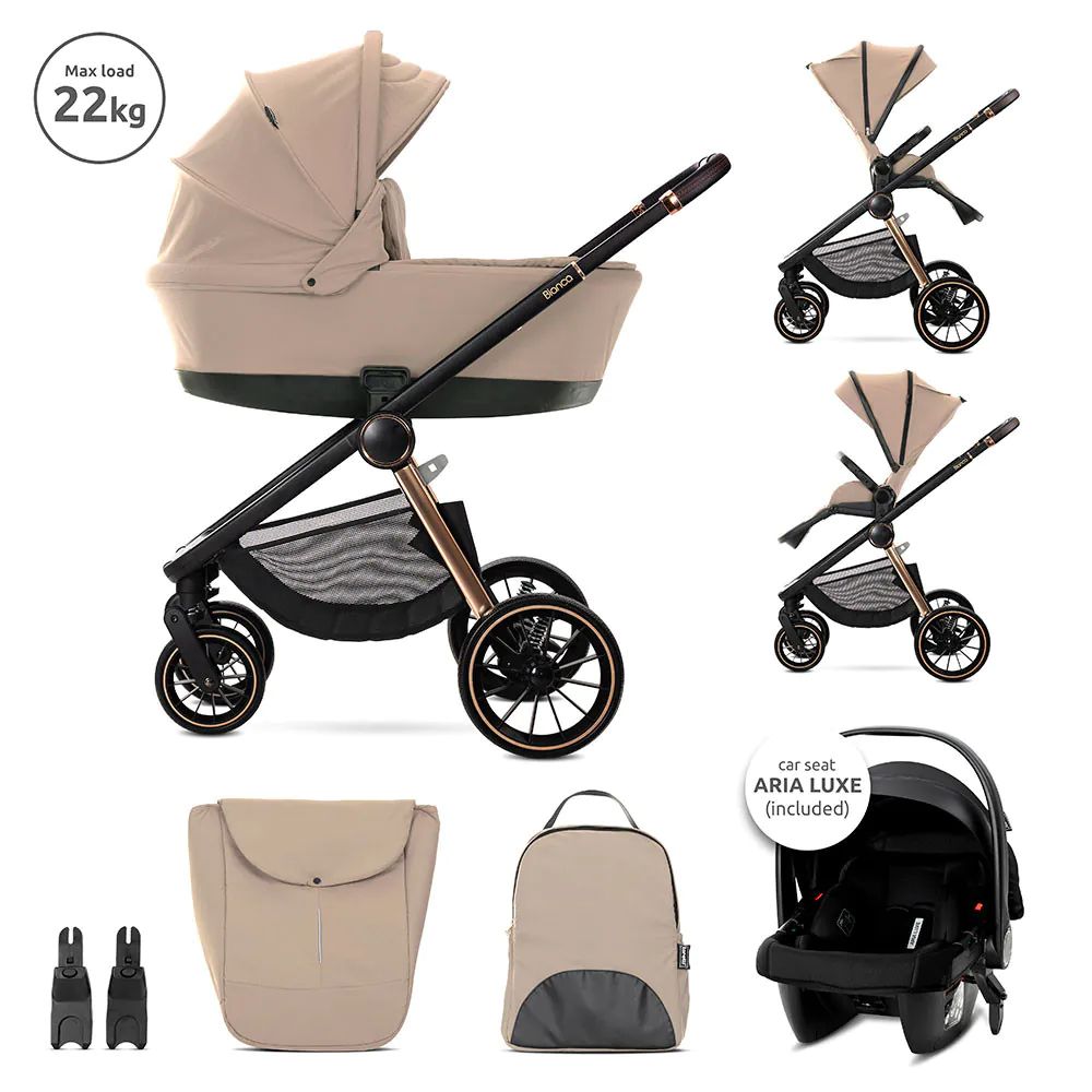 Carucior combinat 3 in 1 Lorelli Bianca Bej - poza 1