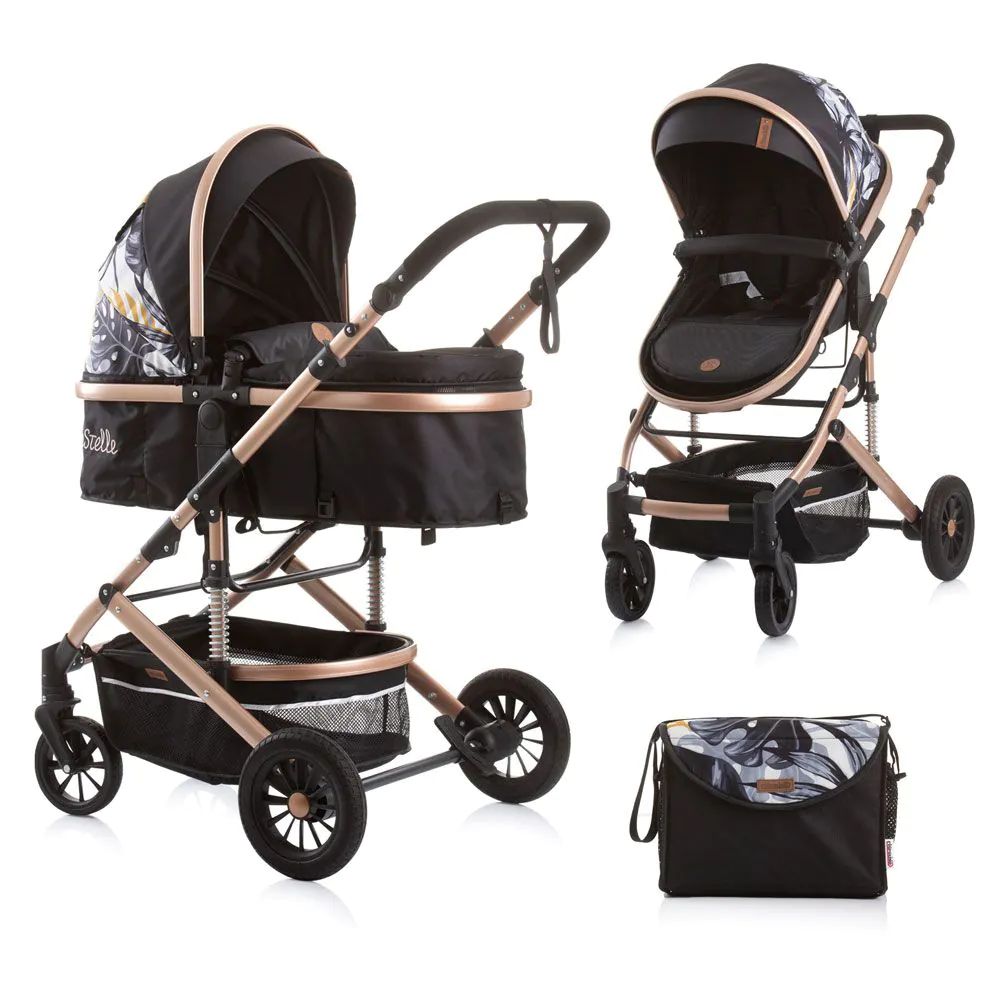 Carucior combinat Chipolino Estelle 2023 Black Leaves - poza 1