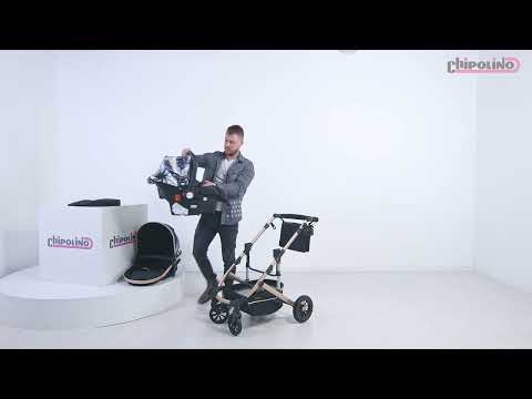 Carucior combinat Chipolino Estelle 2023 Black Leaves - poza 2