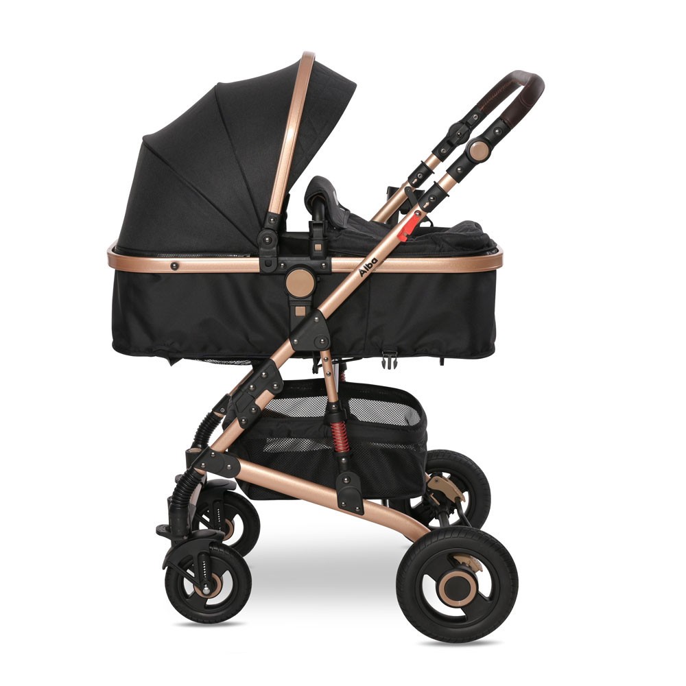 Carucior combinat Lorelli Premium Alba 2024 Negru - poza 4