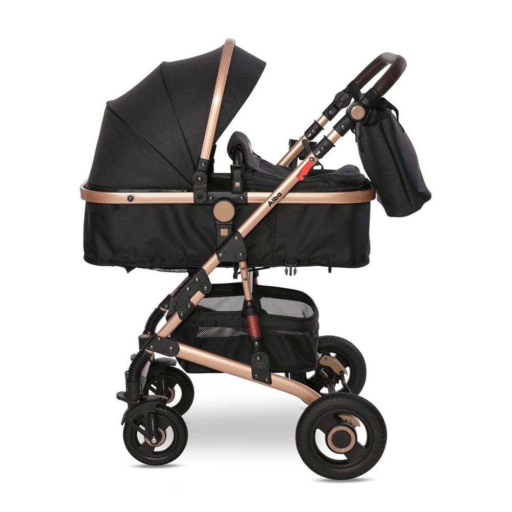 Carucior combinat Lorelli Premium Alba 2024 Negru - poza 5