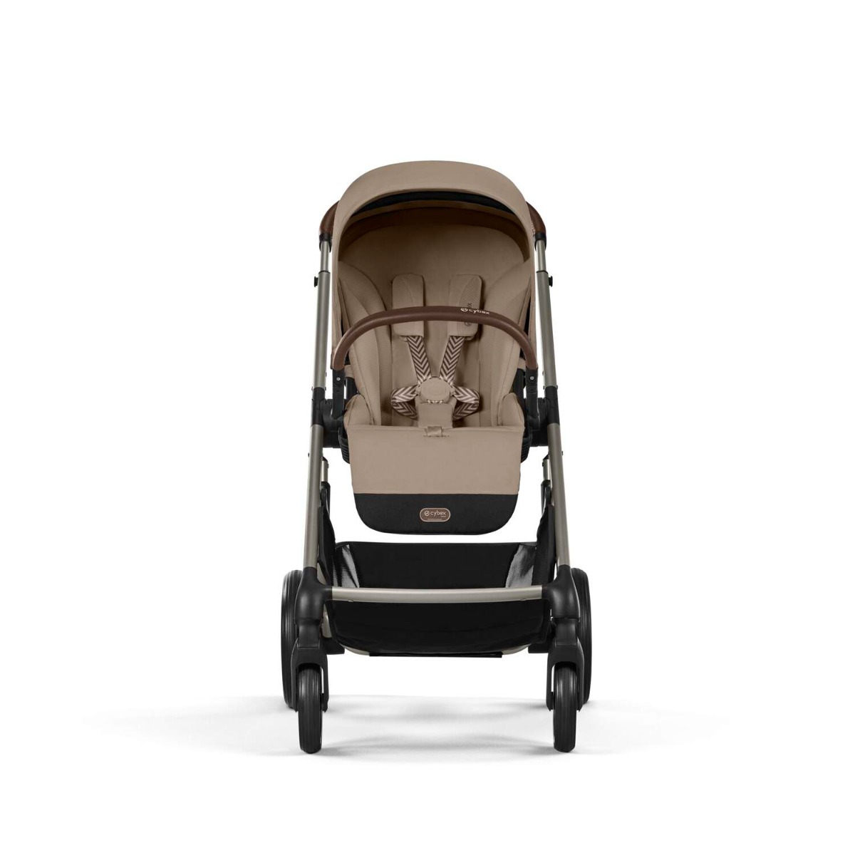Carucior Cybex Gold Balios S Lux Almond Beige cu cadru taupe si maner curbat - poza 3
