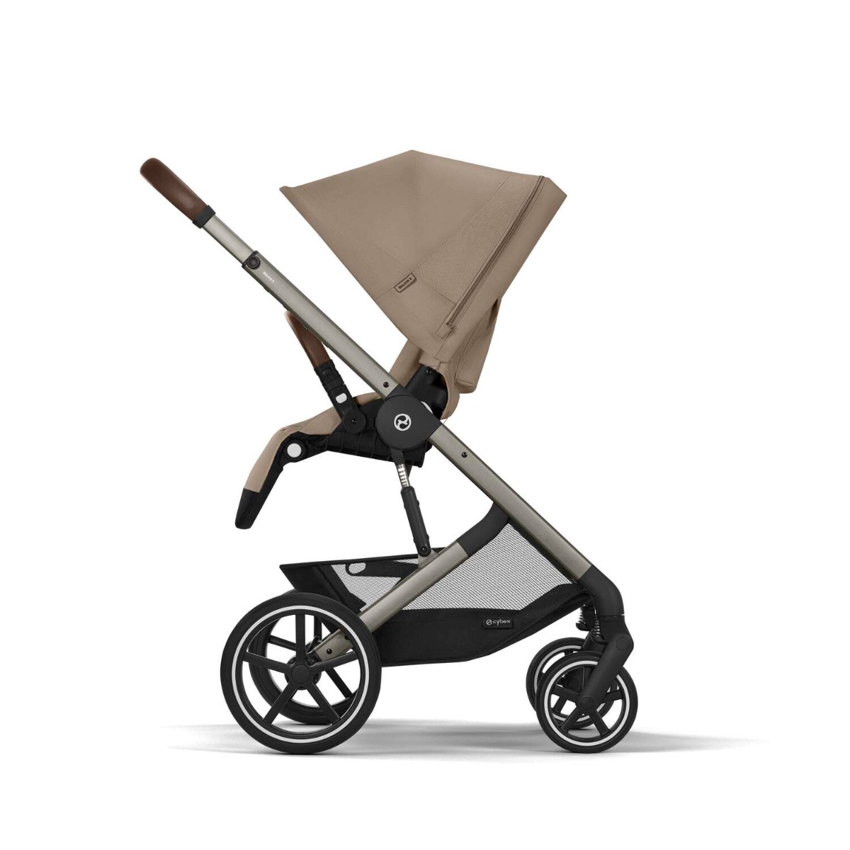 Carucior Cybex Gold Balios S Lux Almond Beige cu cadru taupe si maner curbat - poza 4