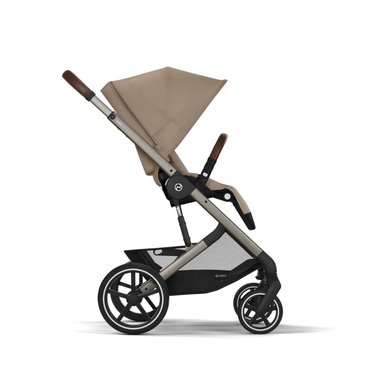 Carucior Cybex Gold Balios S Lux Almond Beige cu cadru taupe si maner curbat - poza 5