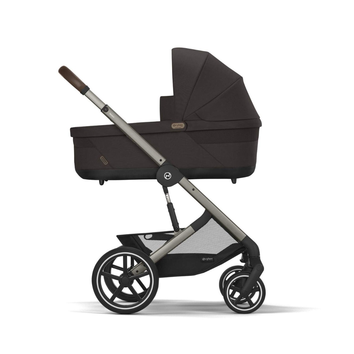Carucior Cybex Gold Balios S Lux Chocolate Brown cu cadru taupe si maner curbat - poza 3
