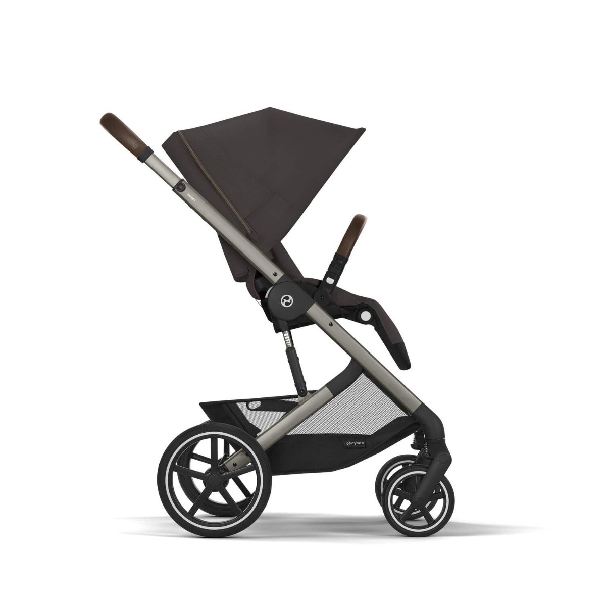 Carucior Cybex Gold Balios S Lux Chocolate Brown cu cadru taupe si maner curbat - poza 4