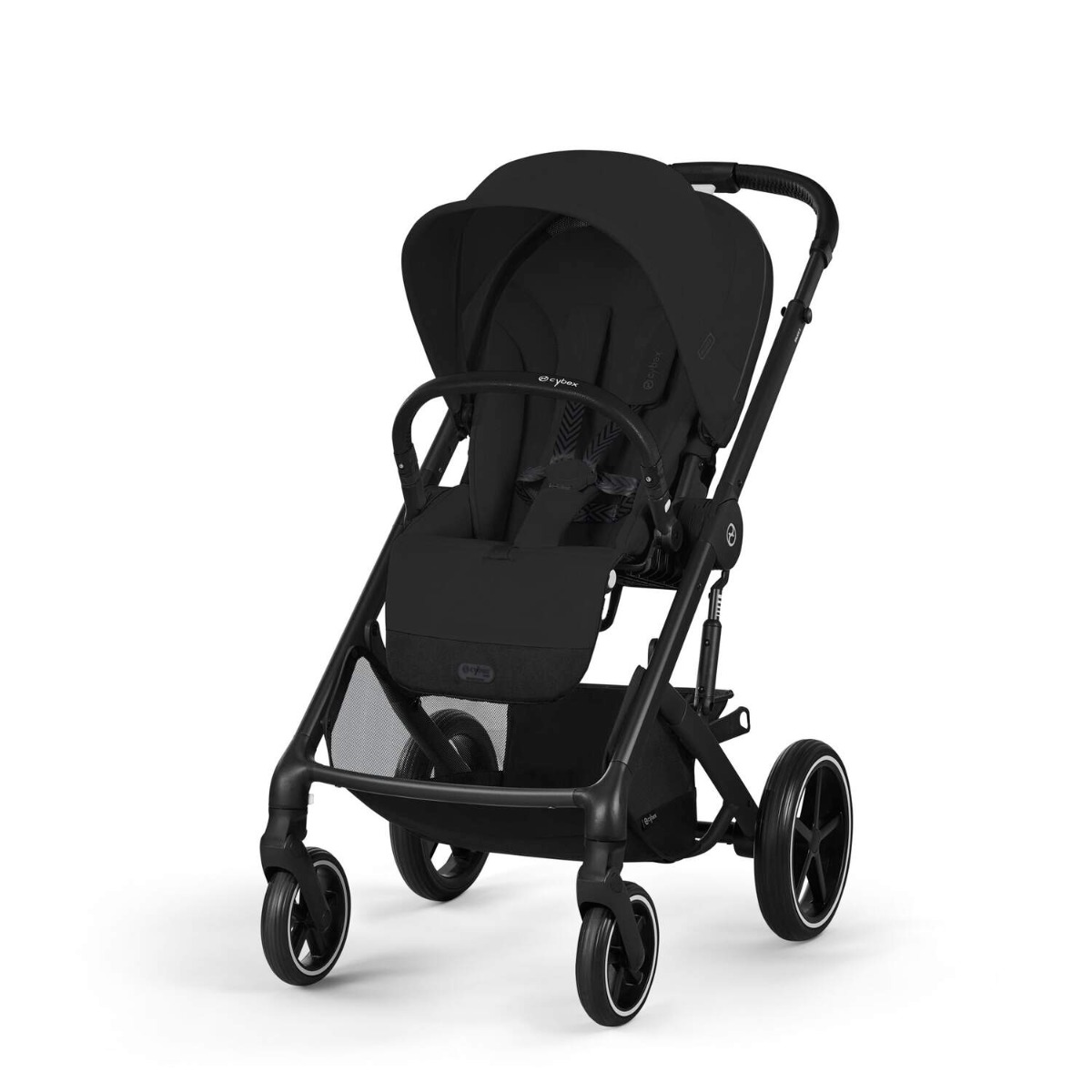 Carucior Cybex Gold Balios S Lux Moon Black cu cadru negru si maner curbat - poza 1