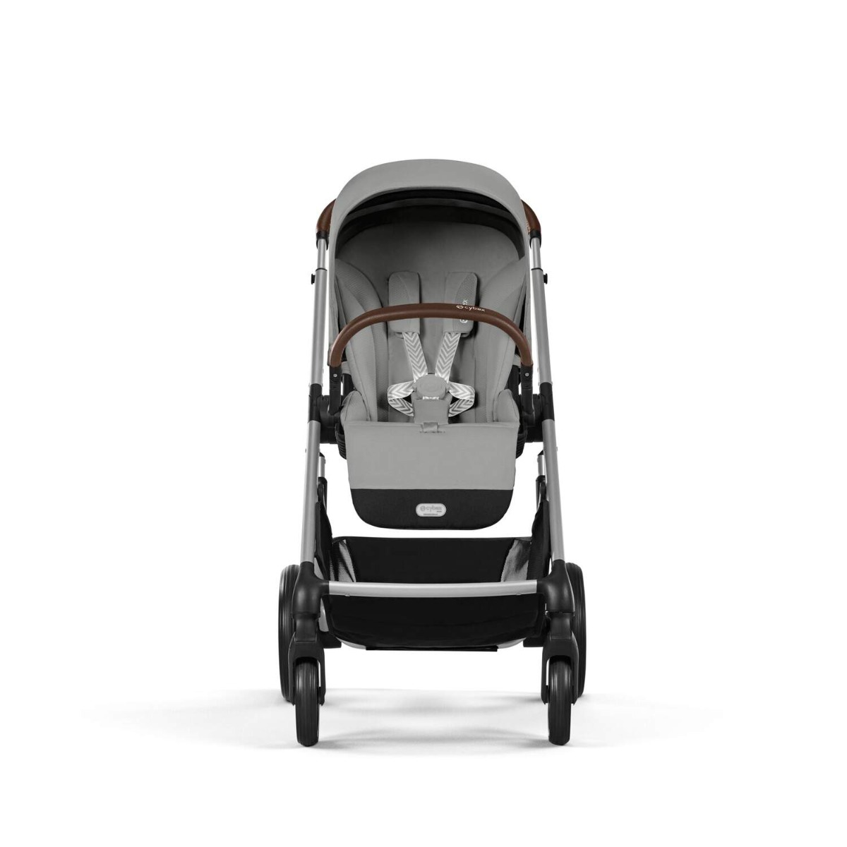 Carucior Cybex Gold Balios S Lux Stone Grey cu cadru argintiu si maner curbat - poza 3