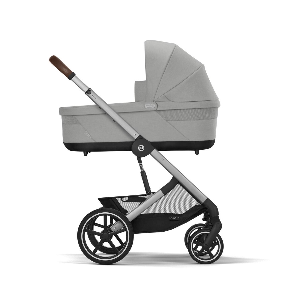 Carucior Cybex Gold Balios S Lux Stone Grey cu cadru argintiu si maner curbat - poza 4