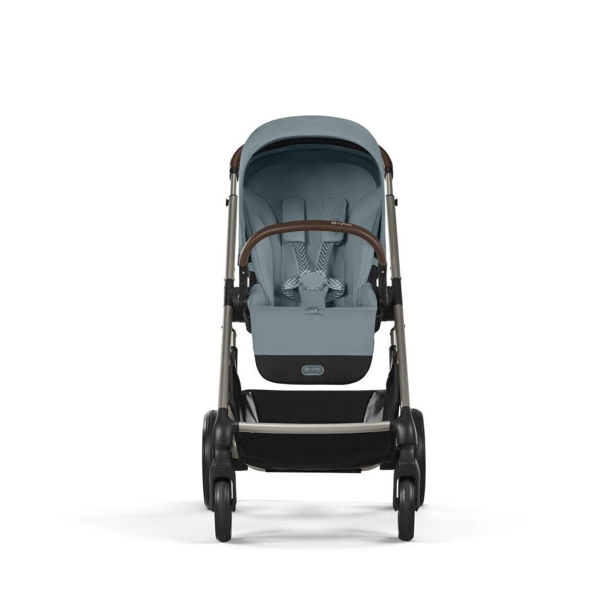 Carucior Cybex Gold Balios S Lux Stormy Blue cu cadru taupe si maner curbat - poza 2