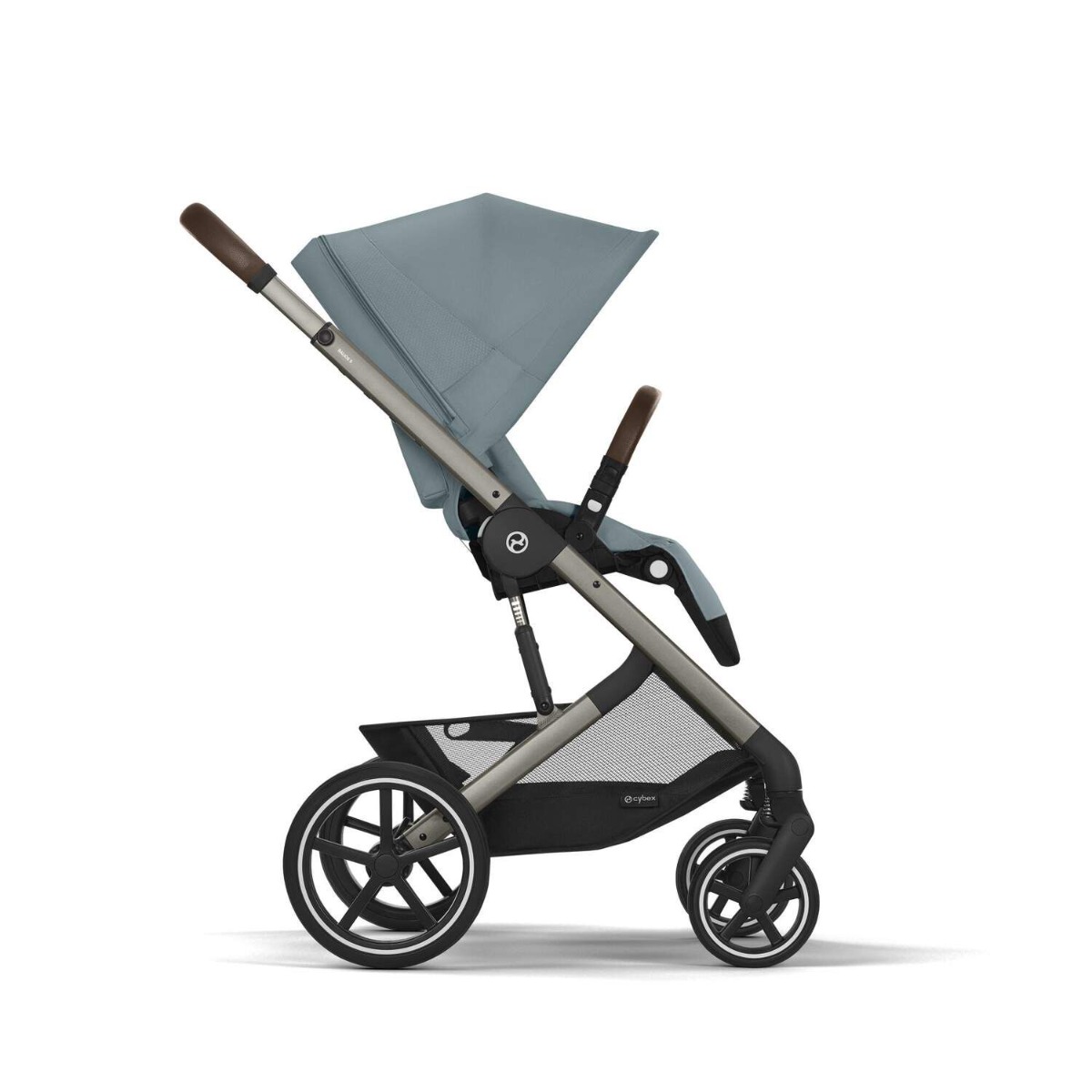 Carucior Cybex Gold Balios S Lux Stormy Blue cu cadru taupe si maner curbat - poza 5