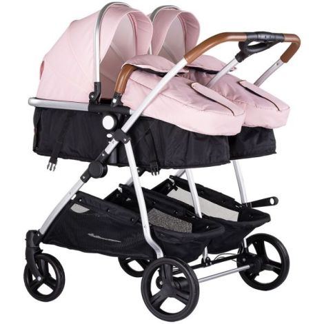 Carucior gemeni Chipolino Duo Smart 2 in 1 pink marshmallow - poza 1