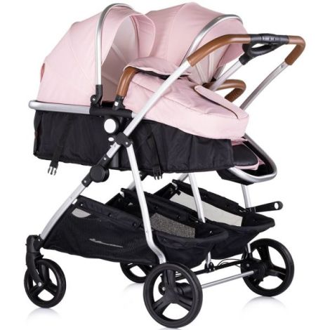Carucior gemeni Chipolino Duo Smart 2 in 1 pink marshmallow - poza 2