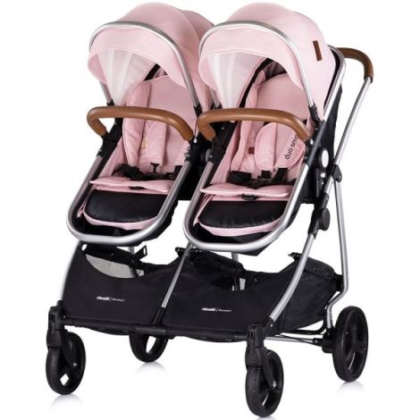 Carucior gemeni Chipolino Duo Smart 2 in 1 pink marshmallow - poza 4