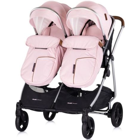 Carucior gemeni Chipolino Duo Smart 2 in 1 pink marshmallow - poza 5