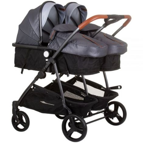 Carucior gemeni Chipolino Duo Smart 2 in 1 silver grey - poza 1