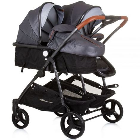 Carucior gemeni Chipolino Duo Smart 2 in 1 silver grey - poza 2